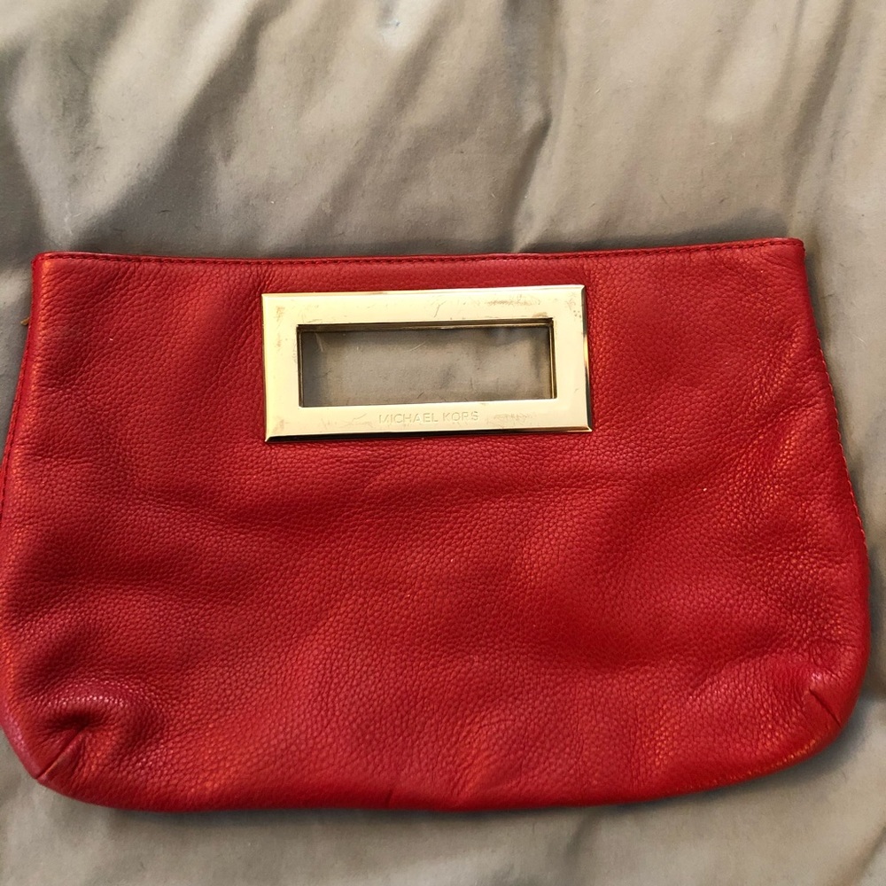 Red Michael Kors clutch
